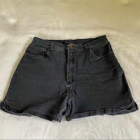Vintage Pants - Vintage Black High Waisted Jean Shorts